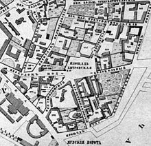 Свиньинский переулок и Хитровская площадь на плане Алексея Хотева. 1853.
