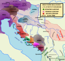 Mapa de los Balcanes Occidentales alrededor de 814 AD.png