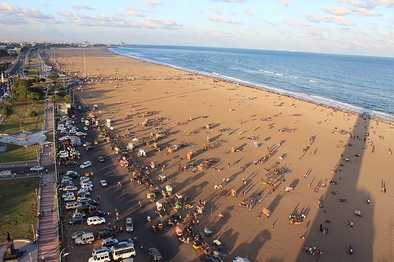 File:Marina Beach as seen from Light house..JPG