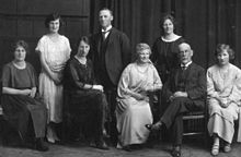 The Barnett family - standing from left: Tui, Olly, Ethel - sitting from left: Alice May (Topsy), Ivy, Mary (nee Whelan), Matthew, Kate Matthew Barnett and Family.jpg