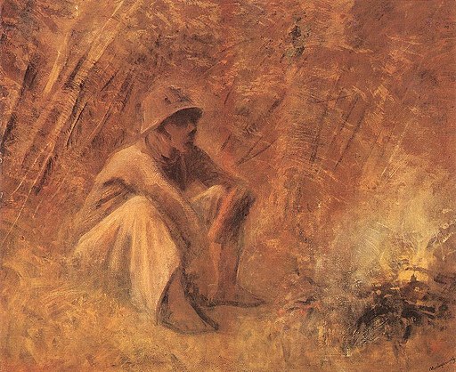 Mednyánszky, László - Peasant Resting by the Fire (ca 1913)