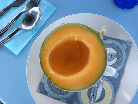 A melon with Muscat wine (France).