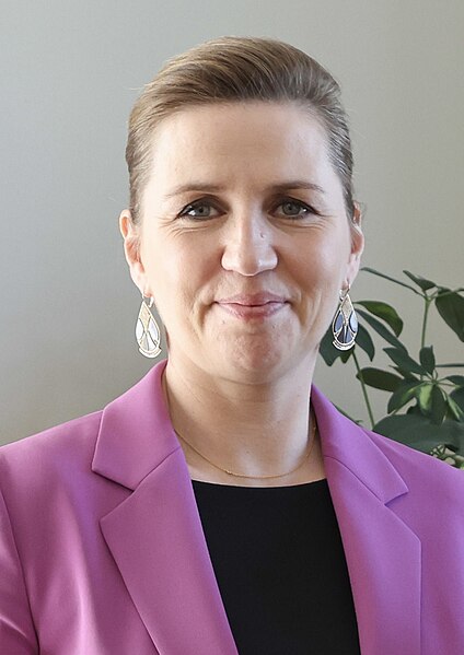 Current chairperson of the Social Democrats and Prime Minister of Denmark, Mette Frederiksen.