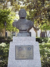 Busto en la Alameda de Cádiz, España.