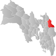 Localisation de la commune dans la province de Viken