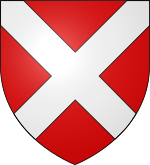 Arms of Neville: Gules, a saltire argent Neville arms.svg