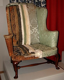Upholstery Covering of furniture with padding, springs, webbing, and fabric or leather