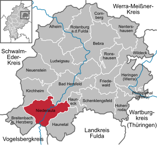 Läget för Niederaula i Landkreis Hersfeld-Rotenburg