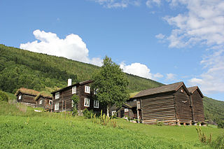 Nordre Ekre Norwegian farm with log houses