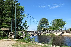 The North Country Trail crossing a bridge near the mouth of the Two Hearted River North Counrty Trail through Two Hearted River.jpg