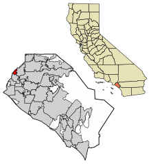 Orange County California Eingemeindete und nicht eingetragene Gebiete La Palma Hervorgehoben 0640256.svg