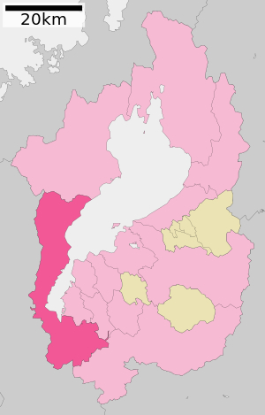 Lage Ōtsus in der Präfektur