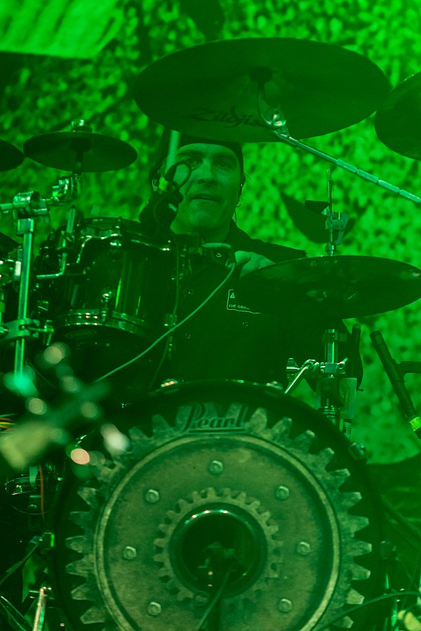 Bittner performing with Overkill in 2017