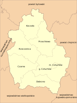 Location of Człuchów County