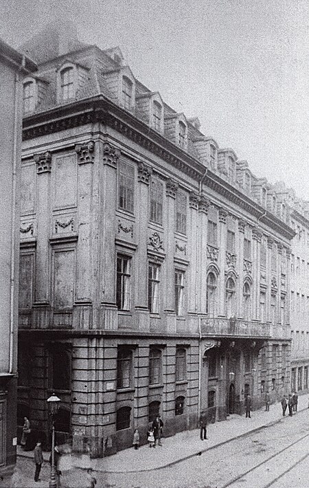 Palais Vitzthum Schönburg, Moritzstraße Dresden, vor dem Abbruch 1885
