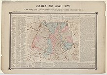 1871 (Tabutiaux, Paris en mai 1871 - Plan indiquant les opérations de l'Armée contre l'insurrection.)