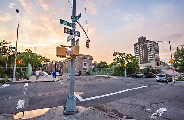 Park Avenue in Belmont, Bronx, near Fordham Plaza.