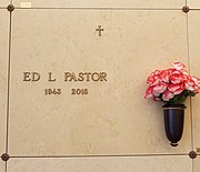 Crypt of Ed Pastor (1943–2018).