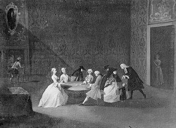 Card players in 18th Century Venice, by Pietro Longhi Pietro Longhi - Card Players - KMSst426 - Statens Museum for Kunst.jpg