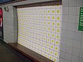 Platform motif - spots representing modern art at the nearby Tate Britain gallery