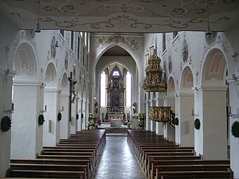 Das Innere der Klosterkirche vo Plankstetten