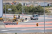 Port Of Brisbane Motorway. Road workers performing maintenance..JPG