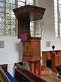 18th-century pulpit inside the Church of Saint Mary the Less, Cambridge. [59]