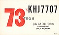 QSL KHJ7707 (1960s)