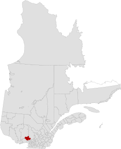 Localização na província de Quebec.