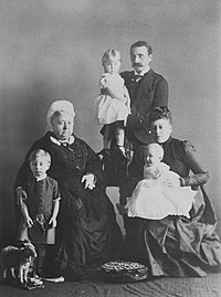 Queen Victoria with Prince and Princess Henry of Battenberg and their children, 1889