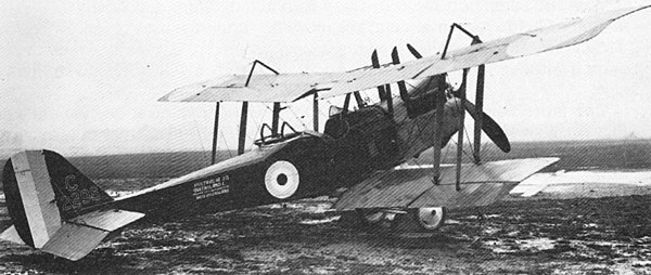 A Royal Aircraft Factory R.E.8, similar to what No. 9 Squadron operated between 1917 and 1918.