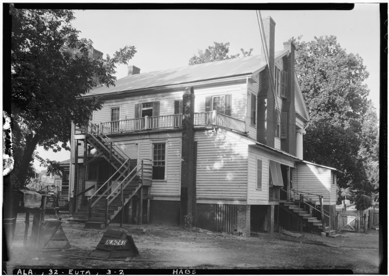 File:REAR (WEST) AND SOUTH SIDE - Perkins-Spencer House, Spencer Street, Eutaw, Greene County, AL HABS ALA,32-EUTA,3-2.tif