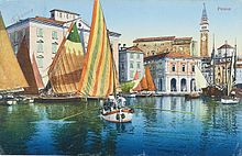 Postkarte von Pirano, 1914