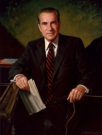 Official Nixon portrait by James Anthony Wills, c. 1984