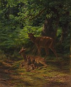 Rosa Bonheur, Biches et cerf au repos, 1867.