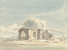 St Dwynwen's Church, Llanddwyn c. 1778 Ruins at Llanddwyn, Anglesey.jpg