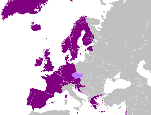 Mogelijkheden voor homoadoptie in Europa. ■ Homoadoptie legaal ■ Stiefkindadoptie legaal ■ Onbekend