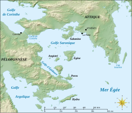 Il golfo Saronico e Argolico, con le principali isole.