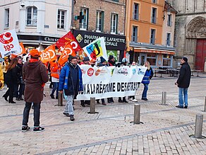 Demonstration against the pension reforms unveiled by French government, in Sens. Sens-FR-89-manif 19 01 23-reforme retraites-16.jpg
