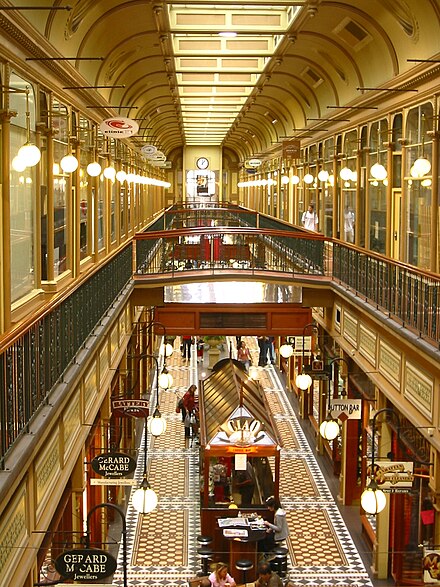 The nineteenth century interior of the Adelaide Arcade.