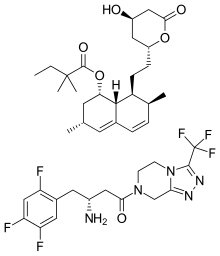 Simvastatin and sitagliptin.svg