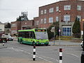 Southern Vectis 2615 Jeremy Rock (R615 NFX), an Optare Solo, turning from Landguard Road into Carter Avenue, Shanklin, Isle of Wight on route 22.