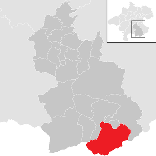 Lage der Gemeinde Spital am Pyhrn im Bezirk Kirchdorf (anklickbare Karte)
