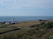 View of the lighthouse, looking south-west out to the English Channel St Catherine's Lighthouse, Isle of Wight, UK.jpg