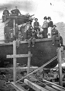 Steamboat York being assembled from prefabricated parts, at Okanagan Landing, BC, in 1901 Steamboat York assembled at Okanagan Landing 1901.jpg