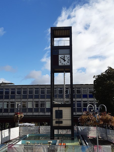 File:Stevenage Clock Tower under renovation works 28.09.19.jpg