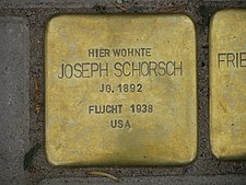 Stolperstein Joseph Schorsch, 1, Brahmsstraße 4, List, Hannover.jpg