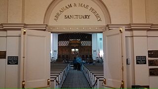 Abraham & Mae Persky Sanctuary at 280 May Street through lobby doors