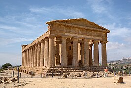 Temple de la Concorde à Agrigente : crépis à 4 degrés.