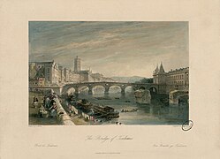 Le Pont-Neuf vers 1840 par Thomas Allom